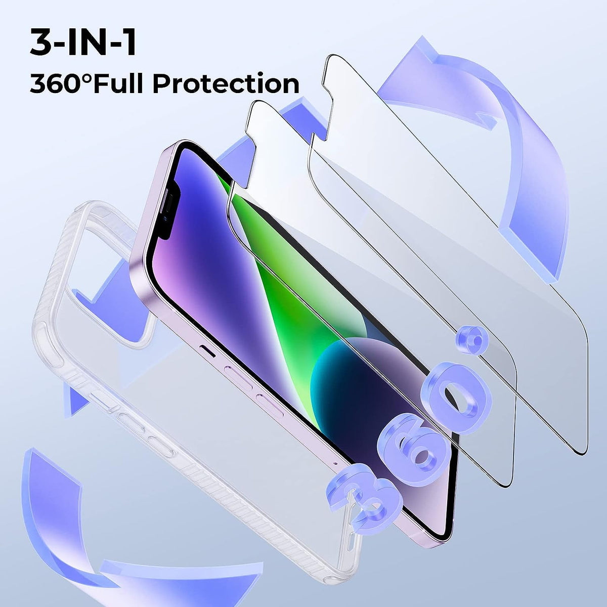 Case for iPhone 14/14Pro/14Pro Max Case with Screen Protector 2Pcs