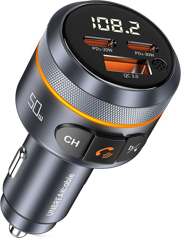 50W Bluetooth 5.0 FM Transmitter for Car - UNBREAKcable