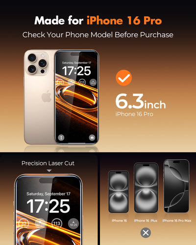 iPhone 16 Series Screen Protector, AR Anti Reflection 9H+ Tempered Glass,2-Pack