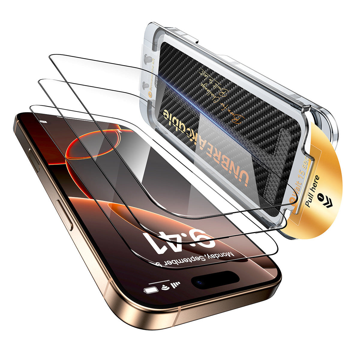 iPhone 16 Series Screen Protector, 9H+ Tempered Glass- 3 Pack