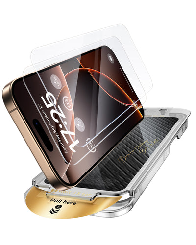 Screen Protector for iPhone 16 Series, Pull-To-Protect Easy Installation, Auto Dust-Elimination-2 Pack