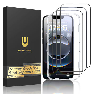 iPhone 16 Series Screen Protector, Shatterproof Tempered Glass, 3-Pack