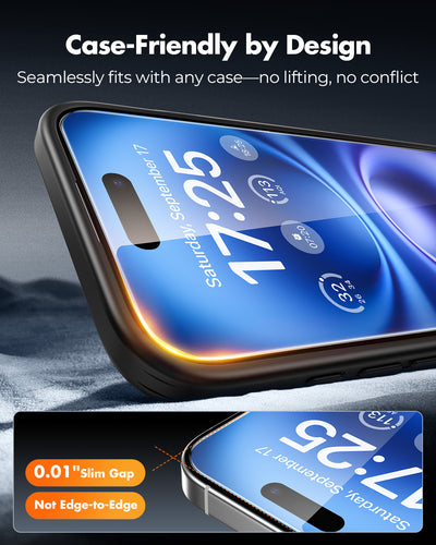iPhone 16 Series Screen Protector with Lens Protector, Case friendly