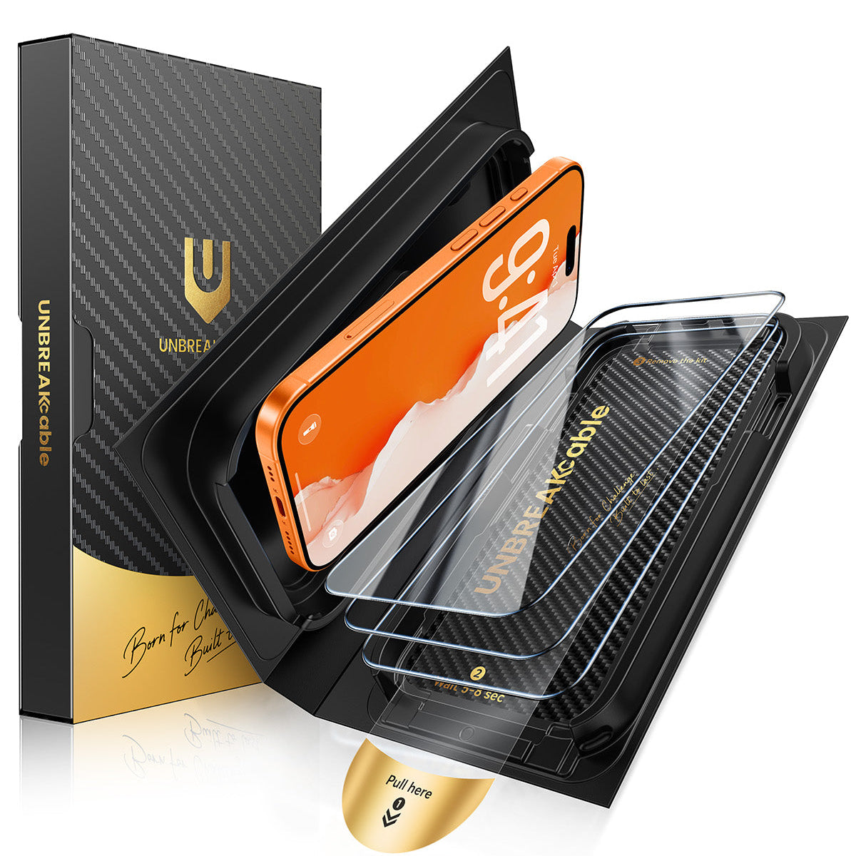 iPhone 17 Series Screen Protector Quick-Installation Box, 9H+ Hardness Shatterproof Tempered Glass, 3-Pack