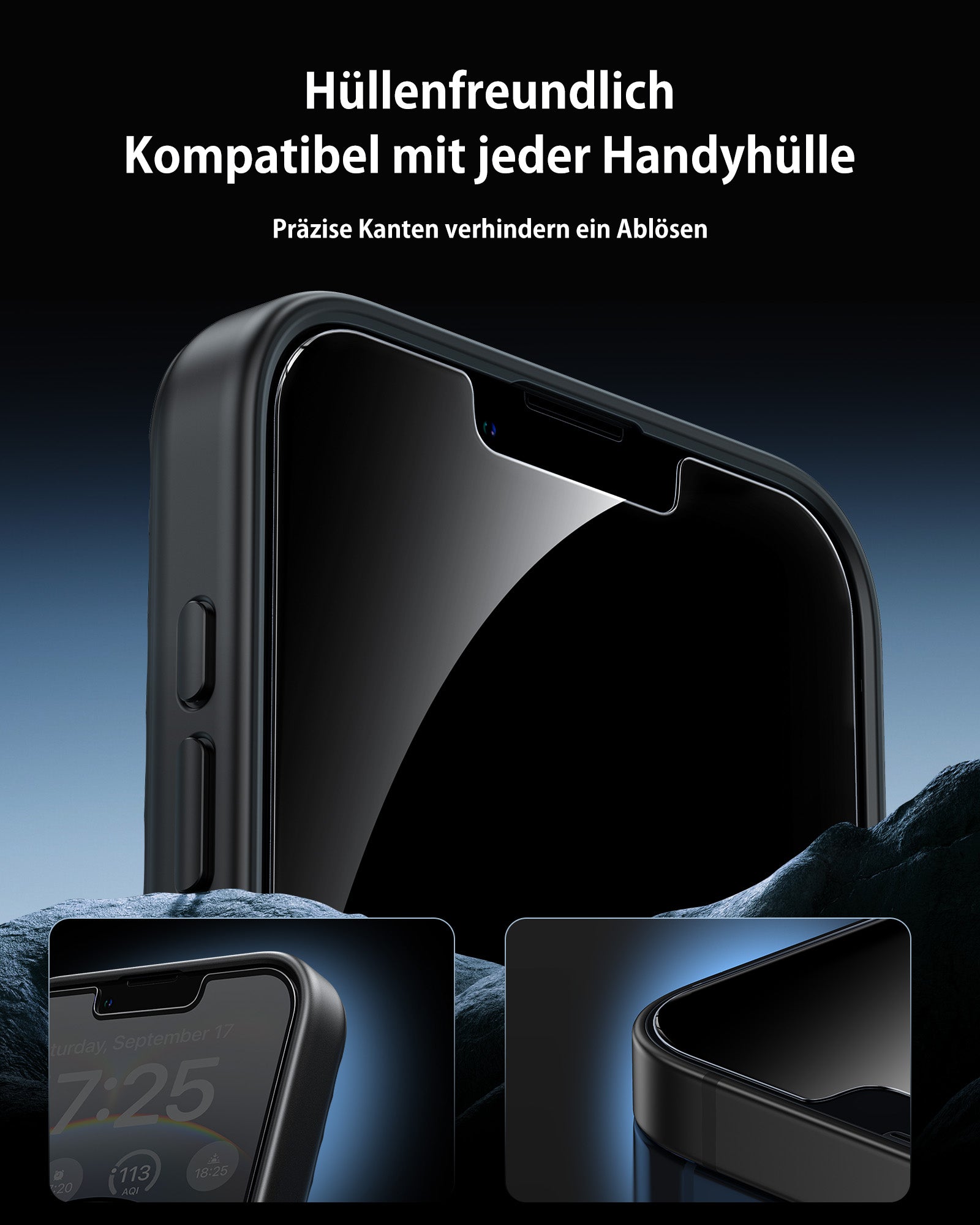 UNBREAKcable Vetro Protettivo Privacy Per IPhone 15 – 28° Anti-spy, Durezza 9H+, Installazione Automatica, Confezione Da 3