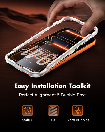 Screen Protector for iPhone 17 Pro, Double Shatterproof Tempered Glass