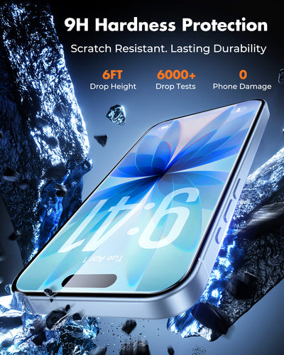 Screen Protector for iPhone 17, Double Shatterproof Tempered Glass