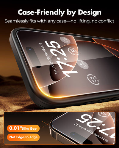 iPhone 16 Series Screen Protector with Lens Protector, Case friendly