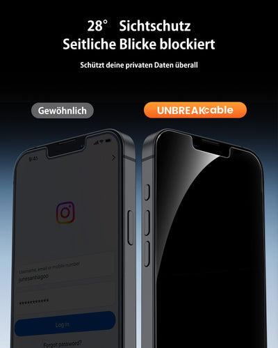 Privacy Screen Protector for iPhone 16 Series, Shatterproof Tempered Glass