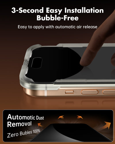 Screen Protector for iPhone 16 Series - Privacy Tempered Glass+Clear Glass Double Shatterproof