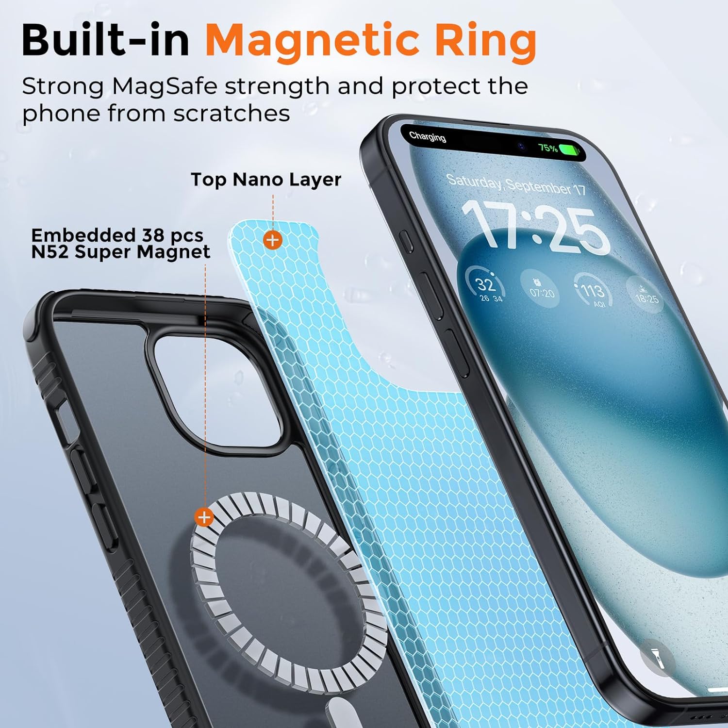 Magnetische Matte TPU iPhone-Hülle