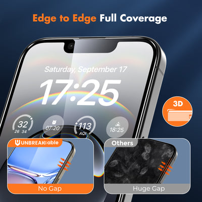 iPhone 16 Series Screen Protector, Shatterproof Tempered Glass, 3-Pack