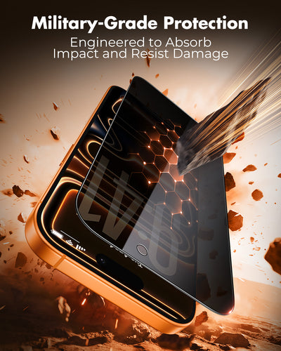 Privacy Screen Protector for iPhone 17 Series, 28° Anti-Spy Shatterproof Tempered Glass - 2 Pack