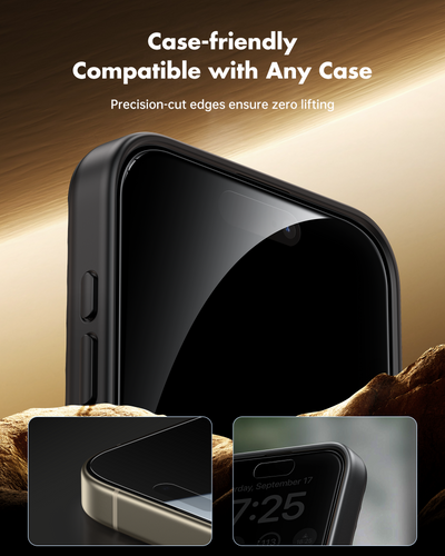 Privacy Screen Protector for iPhone 16 Series, Full Coverage Shatterproof Tempered Glass