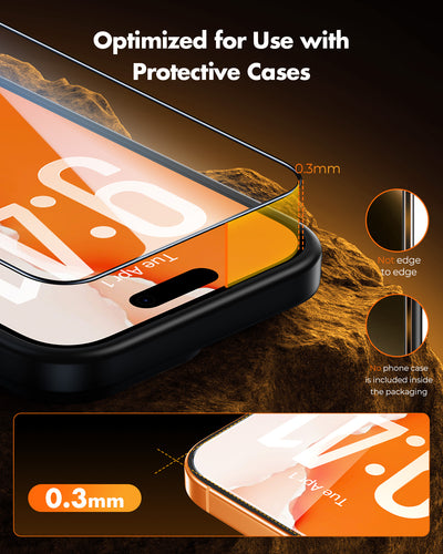 iPhone 17 Series Screen Protector Quick-Installation Box, 9H+ Hardness Shatterproof Tempered Glass, 3-Pack