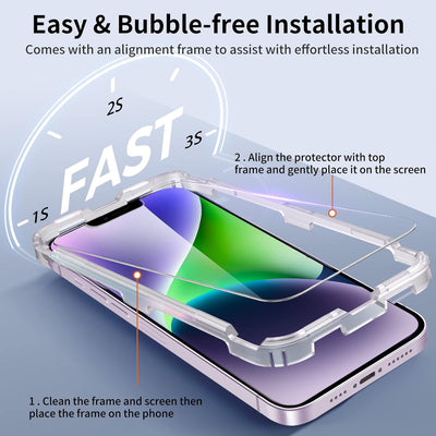 UNBREAKcable Shatterproof Tempered Glass Screen Protector for iPhone 12/12  Pro [2-Pack] [99.99% HD Clear] [Easy Installation Frame] [9H Hardness]