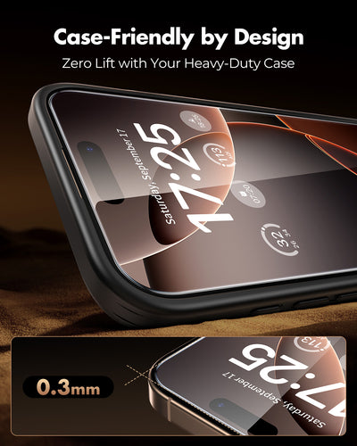 Screen Protector for iPhone 16 Series, Pull-To-Protect Easy Installation, Auto Dust-Elimination-2 Pack