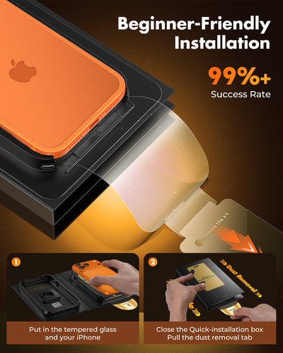 iPhone 17 Series Screen Protector, Tempered Glass with Auto-Align Tech for Easy Install, Full-Coverage Protection - 3 Pack
