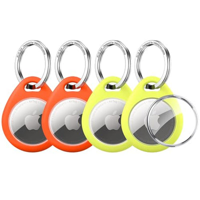 UNBREAKcable 4-Pack AirTag Case with Keychain 360° Protective Holder TPU