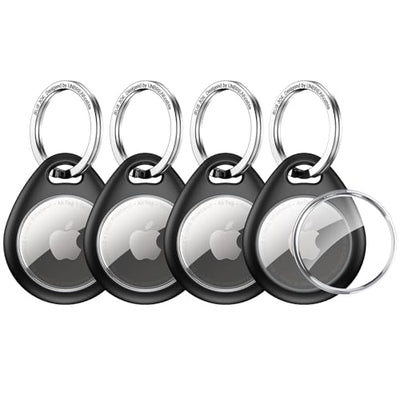 UNBREAKcable 4-Pack AirTag Case with Keychain 360° Protective Holder TPU