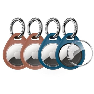 UNBREAKcable 4-Pack AirTag Case with Keychain 360° Protective Holder TPU