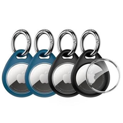 UNBREAKcable 4-Pack AirTag Case with Keychain 360° Protective Holder TPU