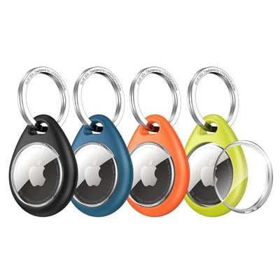 UNBREAKcable 4-Pack AirTag Case with Keychain 360° Protective Holder TPU