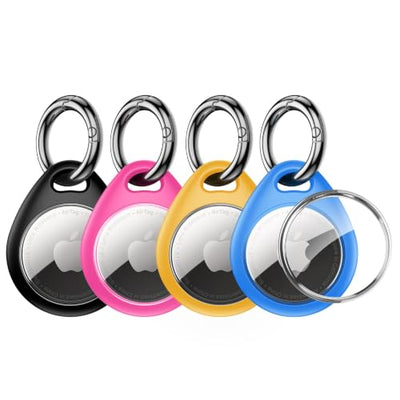 UNBREAKcable 4-Pack AirTag Case with Keychain 360° Protective Holder TPU
