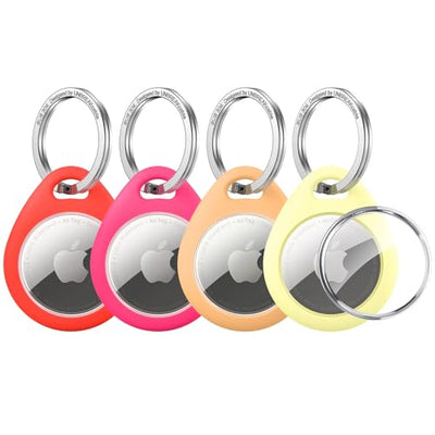 UNBREAKcable 4-Pack AirTag Case with Keychain 360° Protective Holder TPU