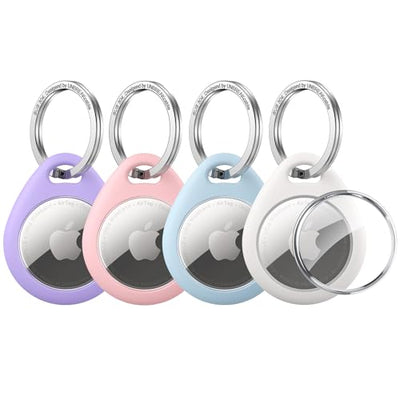 UNBREAKcable 4-Pack AirTag Case with Keychain 360° Protective Holder TPU
