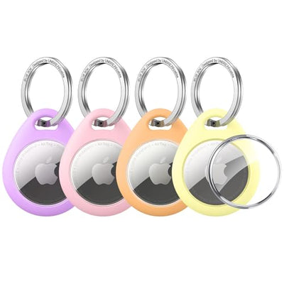 UNBREAKcable 4-Pack AirTag Case with Keychain 360° Protective Holder TPU