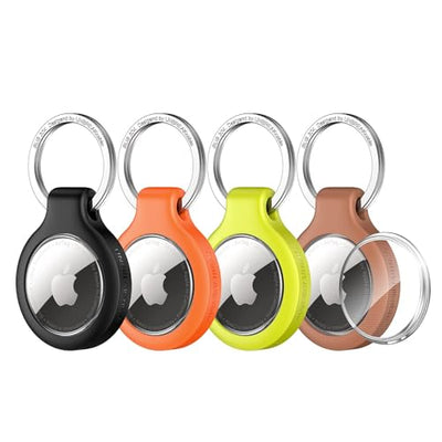UNBREAKcable 4-Pack AirTag Case with Keychain 360° Protective Holder TPU