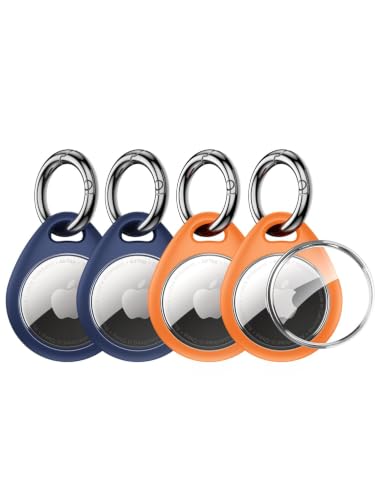 UNBREAKcable 4-Pack AirTag Case with Keychain 360° Protective Holder TPU