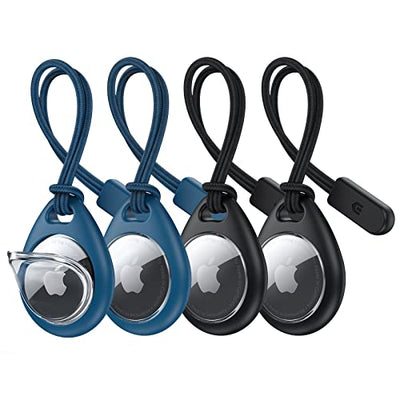 UNBREAKcable 4-Pack AirTag Case with Keychain 360° Protective Holder TPU