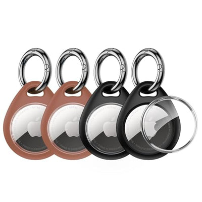 UNBREAKcable 4-Pack AirTag Case with Keychain 360° Protective Holder TPU