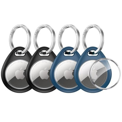 UNBREAKcable 4-Pack AirTag Case with Keychain 360° Protective Holder TPU