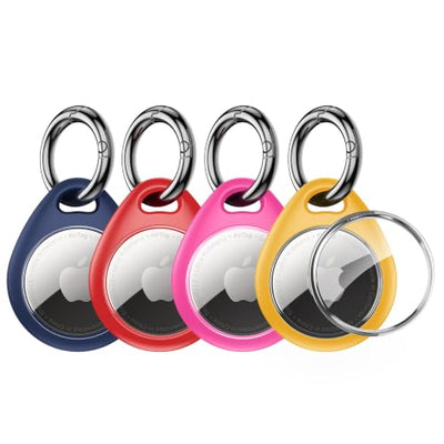 UNBREAKcable 4-Pack AirTag Case with Keychain 360° Protective Holder TPU