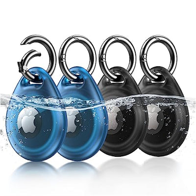 UNBREAKcable 4-Pack AirTag Case with Keychain 360° Protective Holder TPU