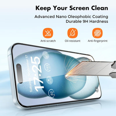 3-Pack Screen Protector for iPhone 15/15Pro/15Pro Max