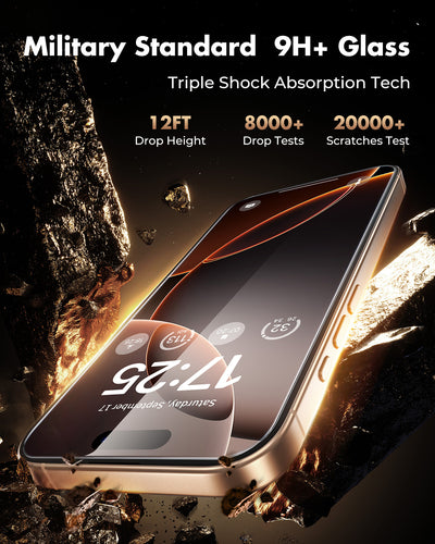 Screen Protector for iPhone 16 Series, Pull-To-Protect Easy Installation, Auto Dust-Elimination-2 Pack