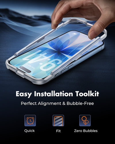 Screen Protector for iPhone 17, Double Shatterproof Tempered Glass