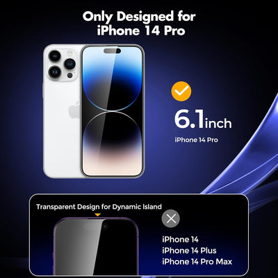 UNBREAKcable Privacy Screen Protector for iPhone 14 Pro Tempered Glass 9H