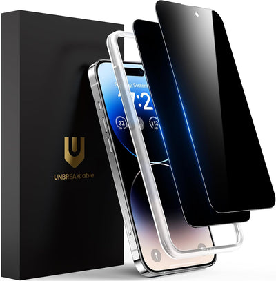 UNBREAKcable Privacy Screen Protector for iPhone 14 Pro Tempered Glass 9H