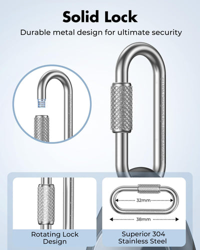 UNBREAKcable 4-Pack AirTag Holder with Locking Carabiner Waterproof TPU Case