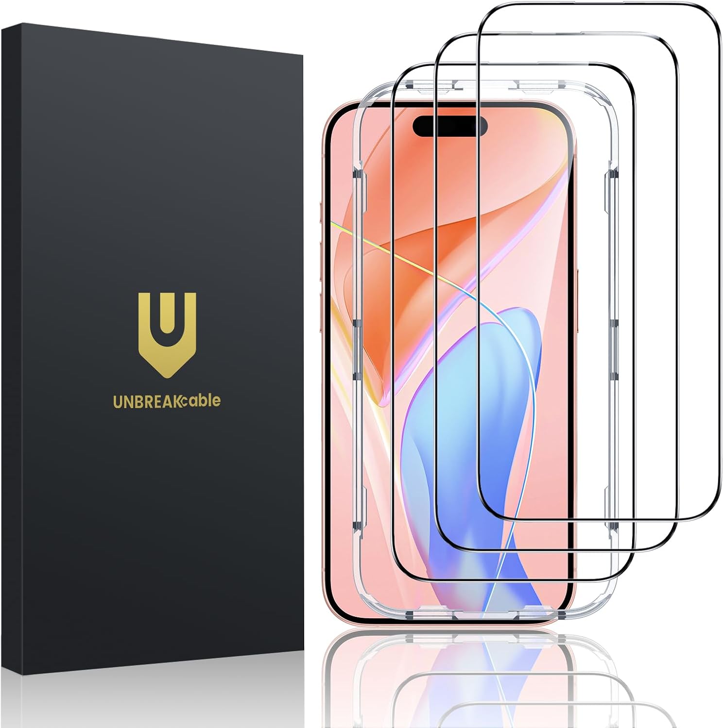 UNBREAKcable 3-Pack Screen Protector for iPhone 13 Tempered Glass 9H