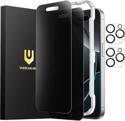 iPhone 16 Series Screen Protector, Tempered/Privacy Glass +Camera Lens Protectors