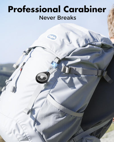 UNBREAKcable 4-Pack AirTag Holder with Locking Carabiner Waterproof TPU Case