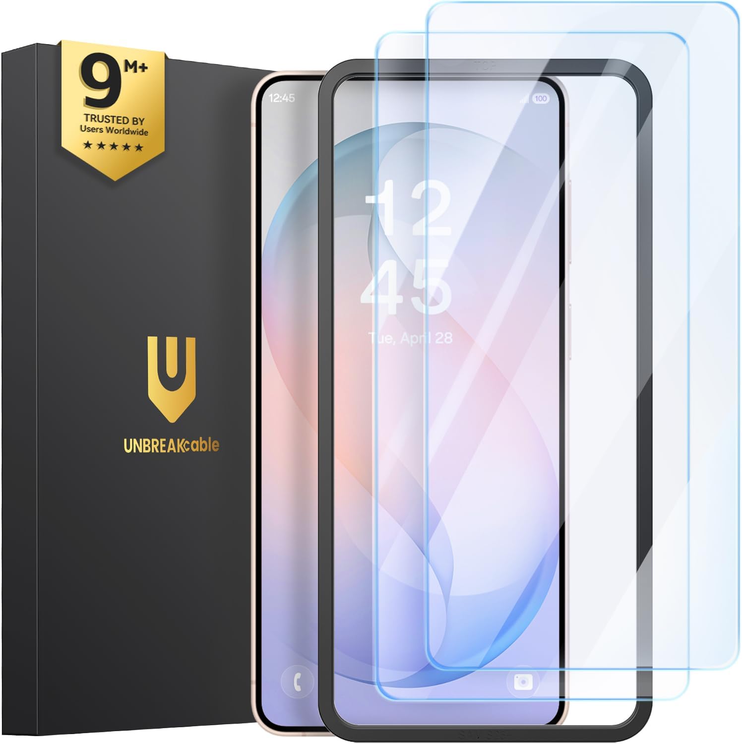 UNBREAKcable 2-Pack Screen Protector for Samsung Galaxy S26 Plus Tempered Glass 9H