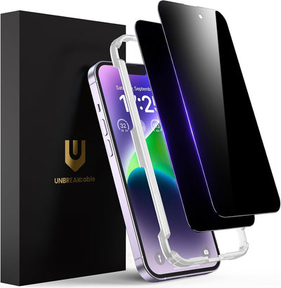 UNBREAKcable Privacy Screen Protector for iPhone 14 Tempered Glass 9H