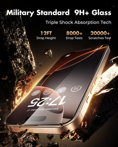 iPhone 16 Series Screen Protector, 9H+ Tempered Glass- 3 Pack